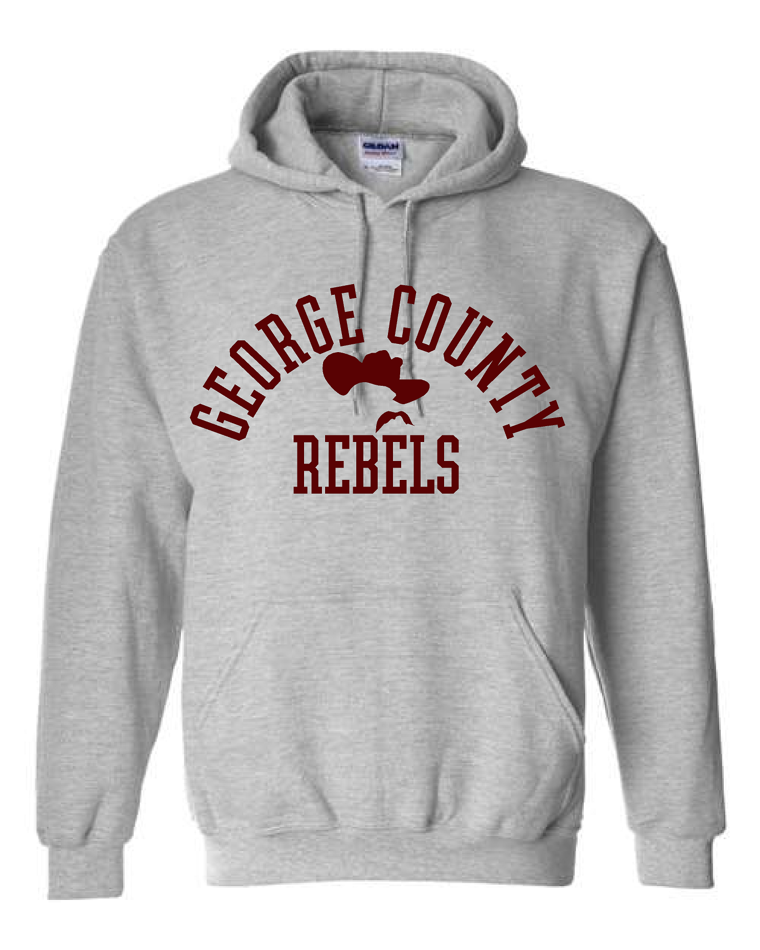 George County Rebels Stache Hoodie (Grey)