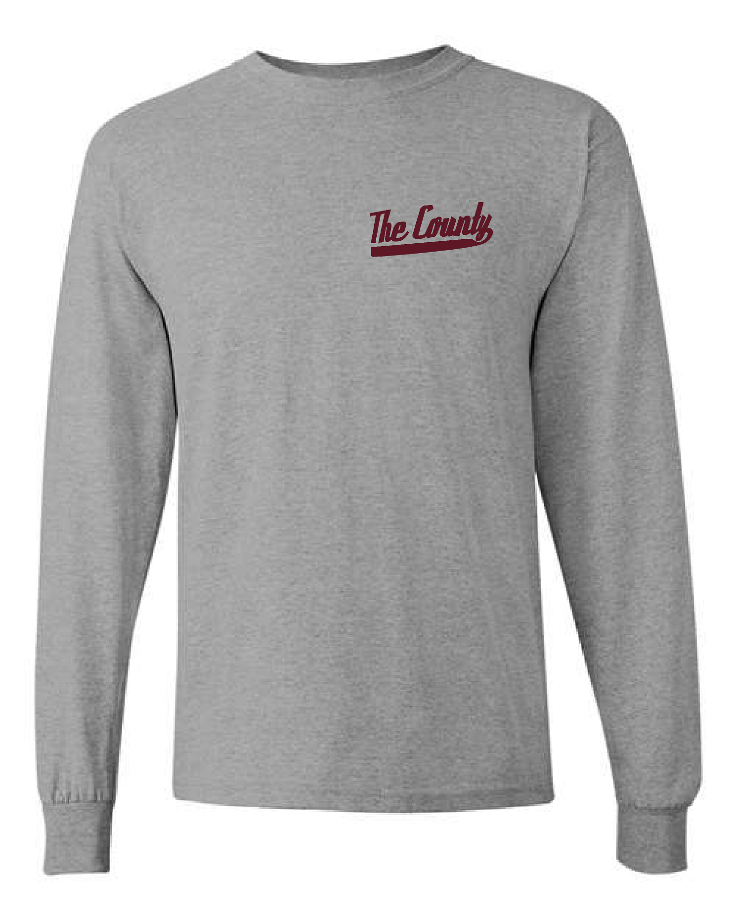 The County Small Logo Long Sleeve Shirt (Grey)