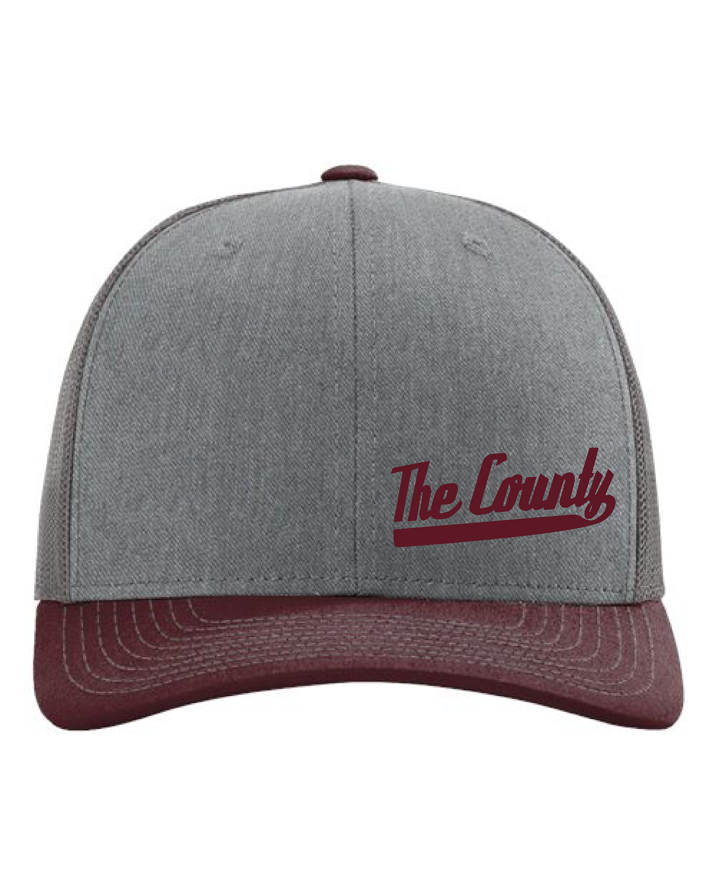 The County Small Logo Snapback Hat (Grey/Maroon)