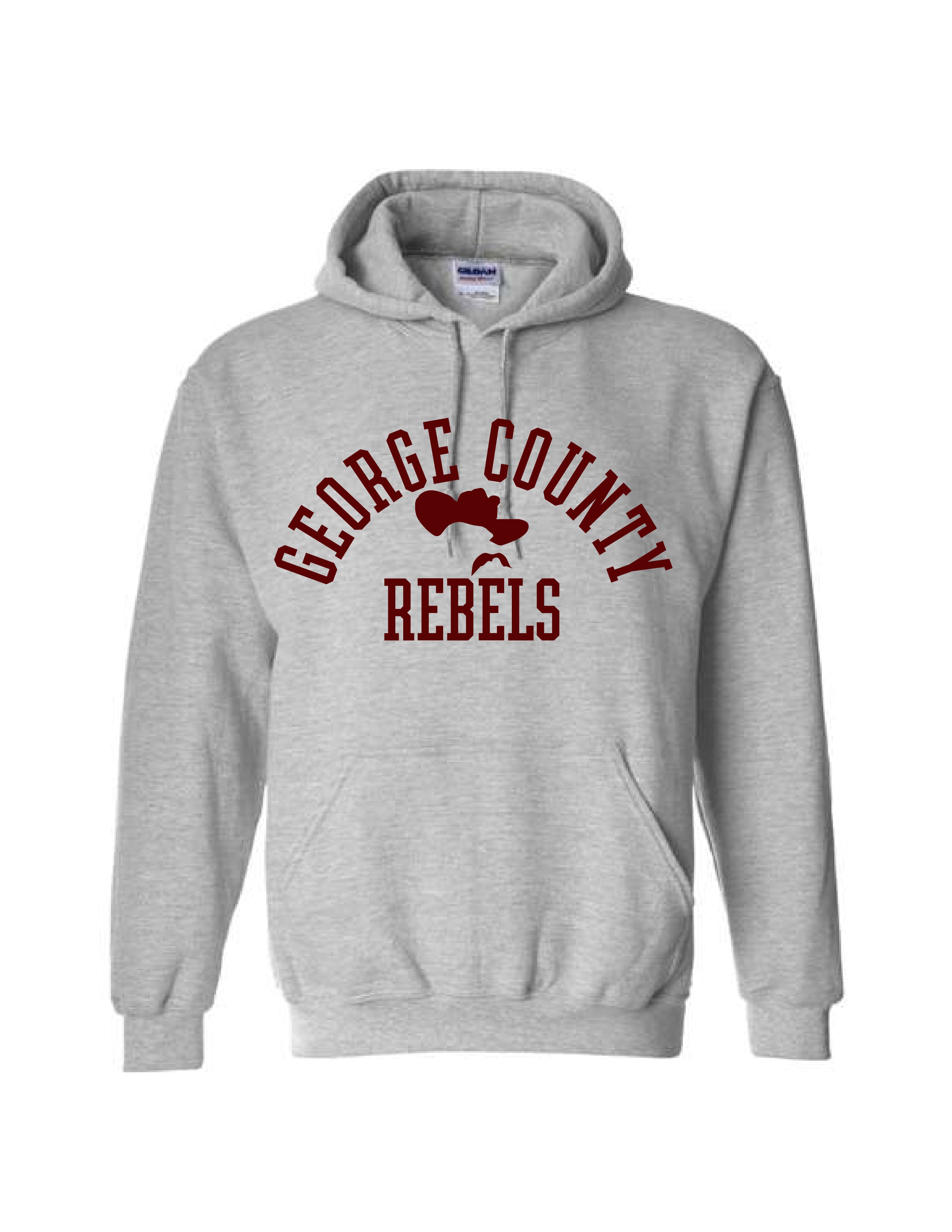 George County Rebels Stache Hoodie (Gray)