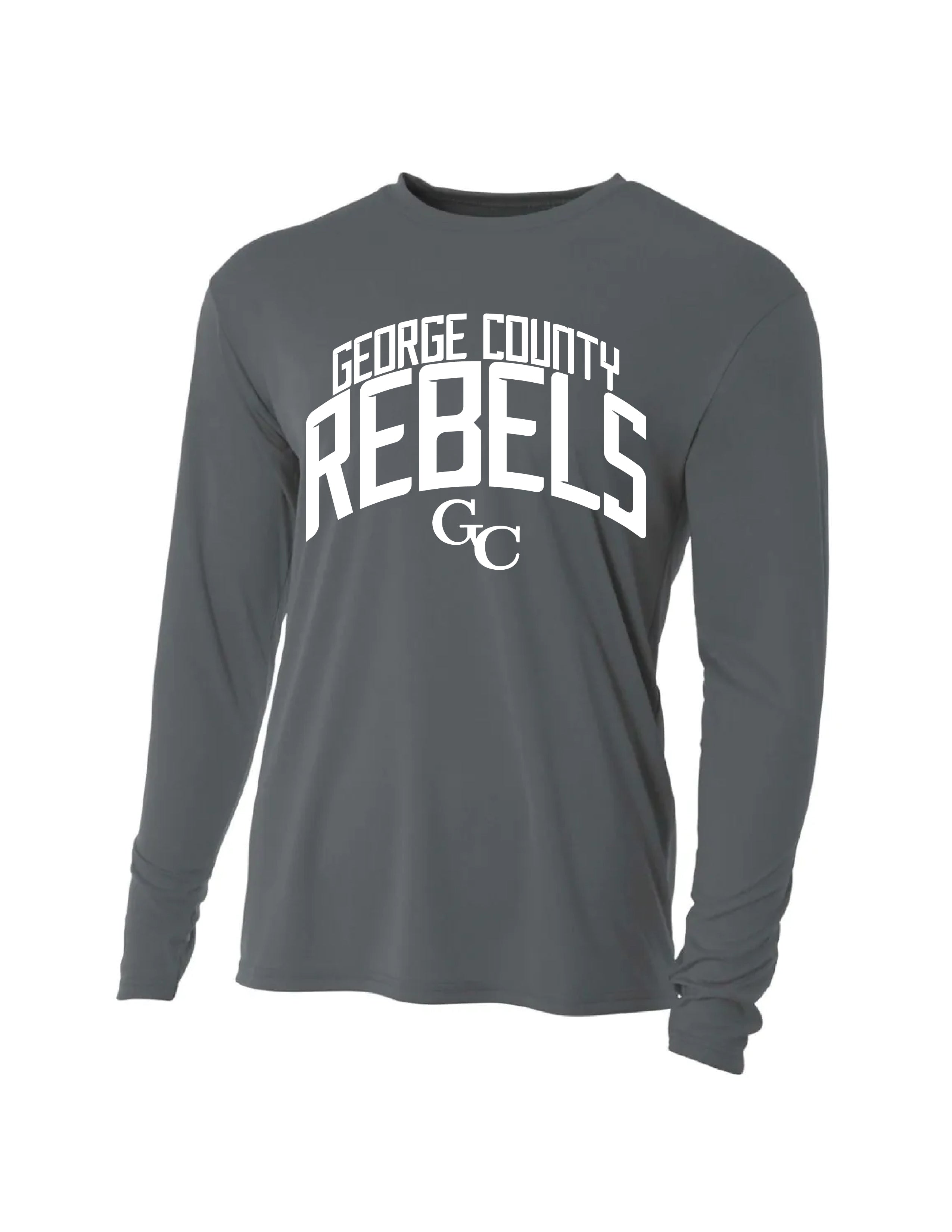 George County Rebels Arch Performance Long Sleeve Shirt (Graphite)