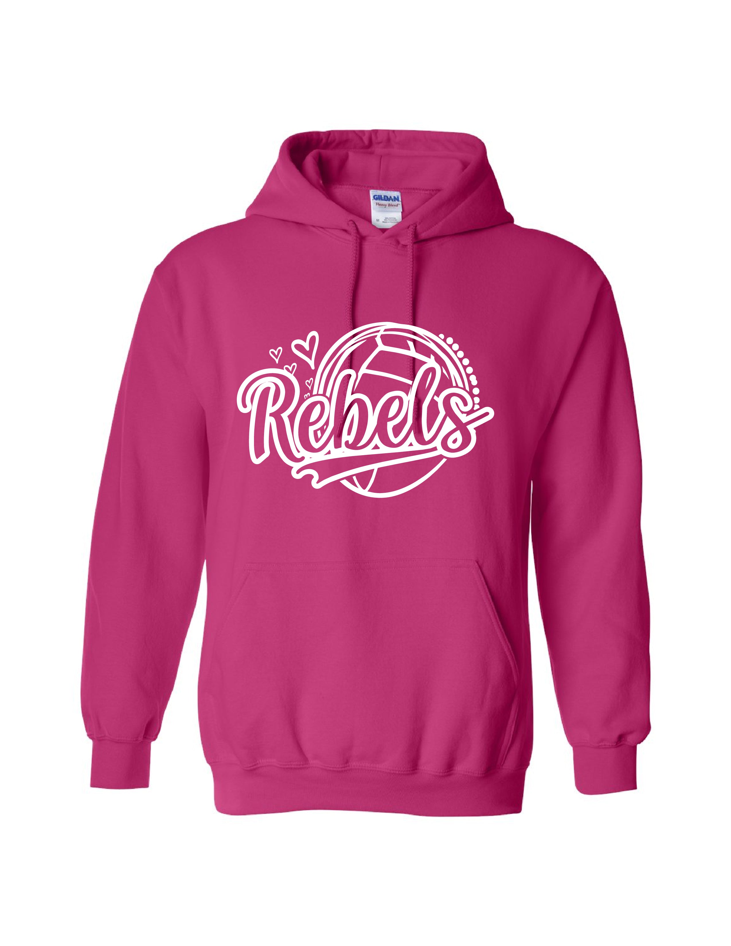 Hot pink Rebels volleyball hoodie