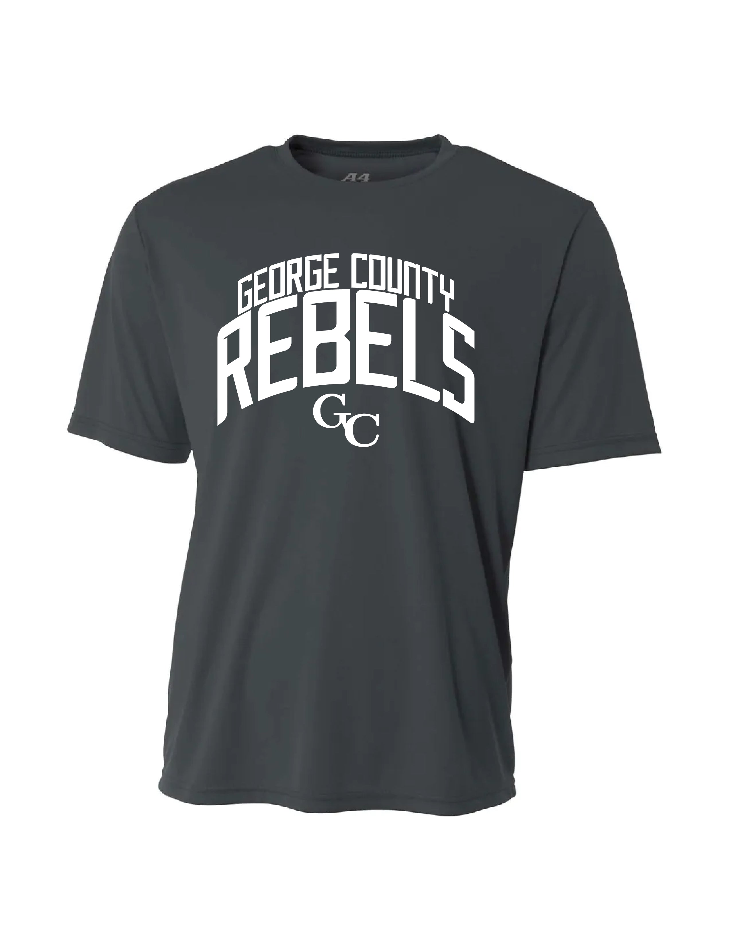 George County Rebels Arch Performance T-Shirt (Graphite)