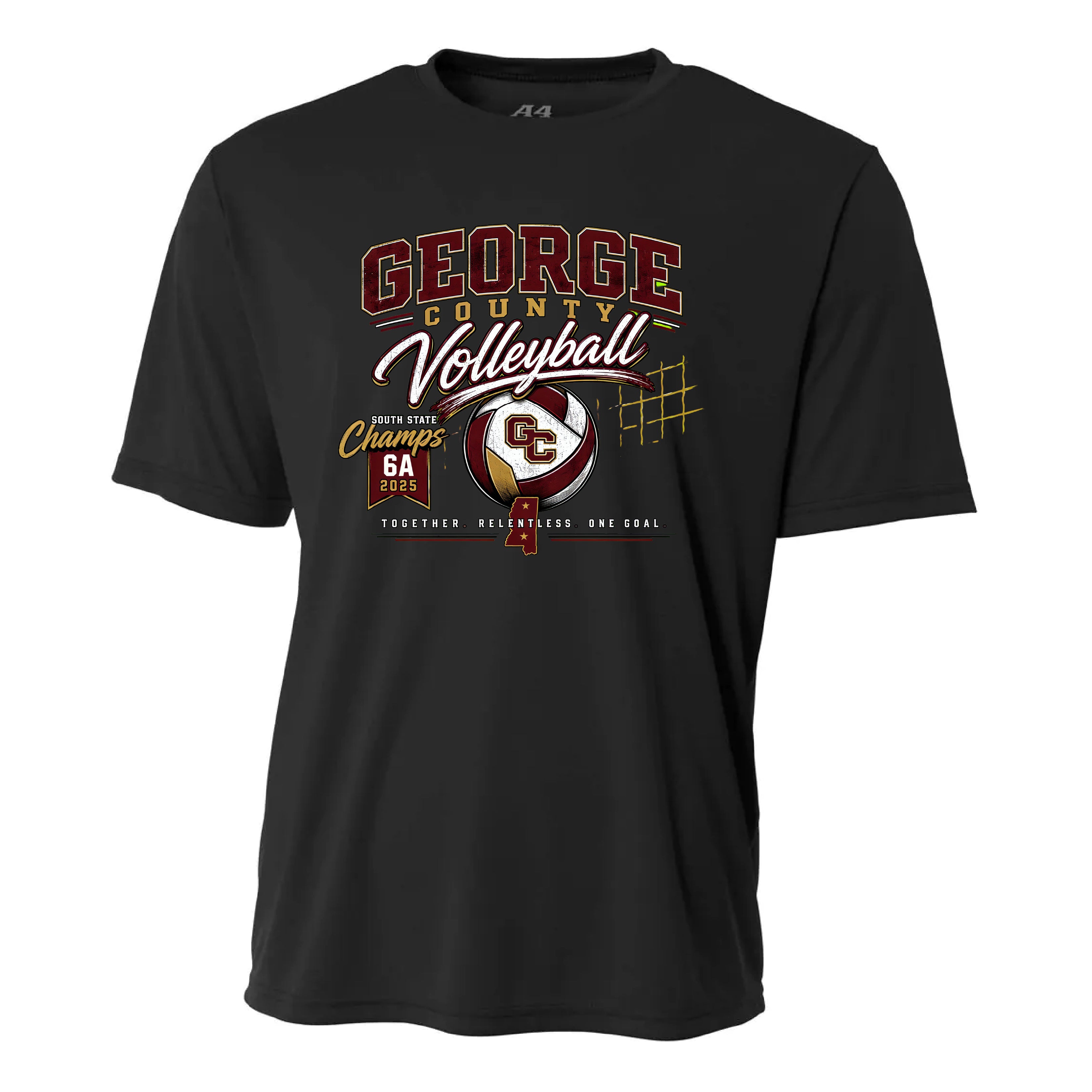 Rebels Script Volleyball Tee - Black Dryfit